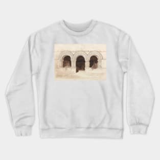 Arches in the West Side of the Cloister of Saint. Georges de Bocherville, near Rouen, Normandy by John Sell Cotman Crewneck Sweatshirt